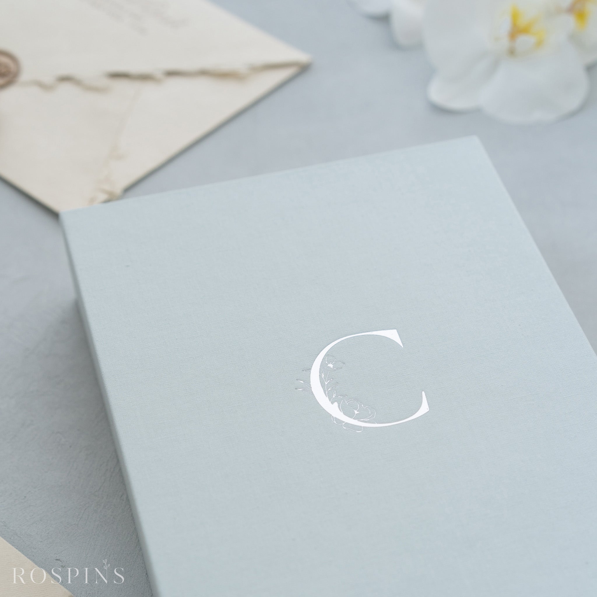 Linen Invitation Box - Beau Blue