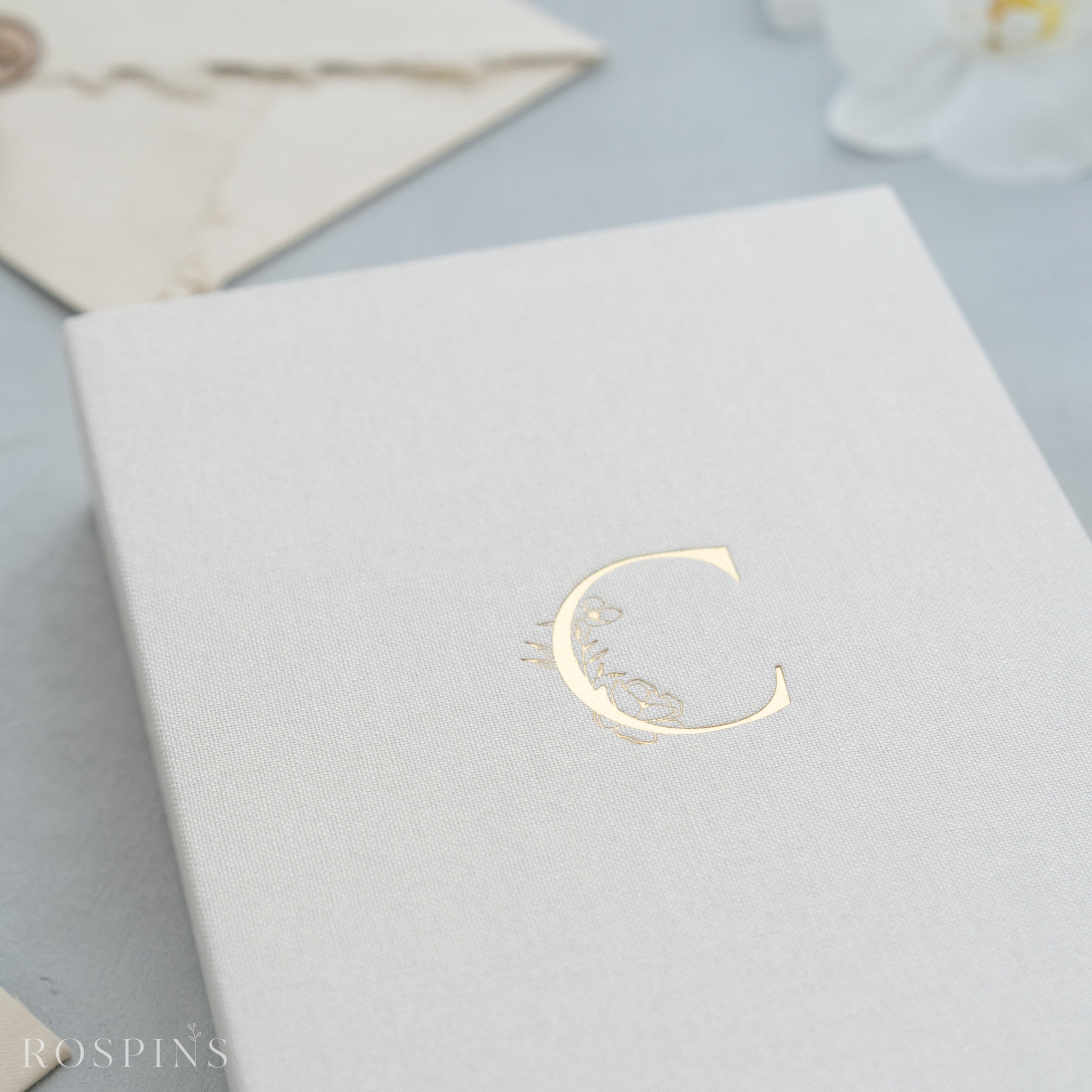 Linen Invitation Box - Creamy White