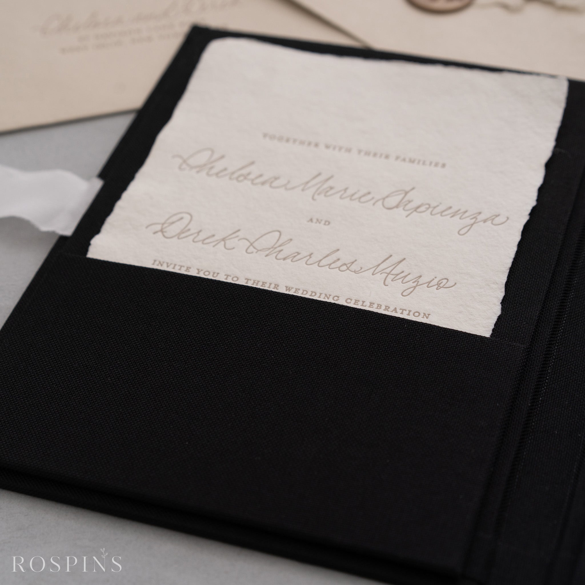Linen Invitation Folio - Black
