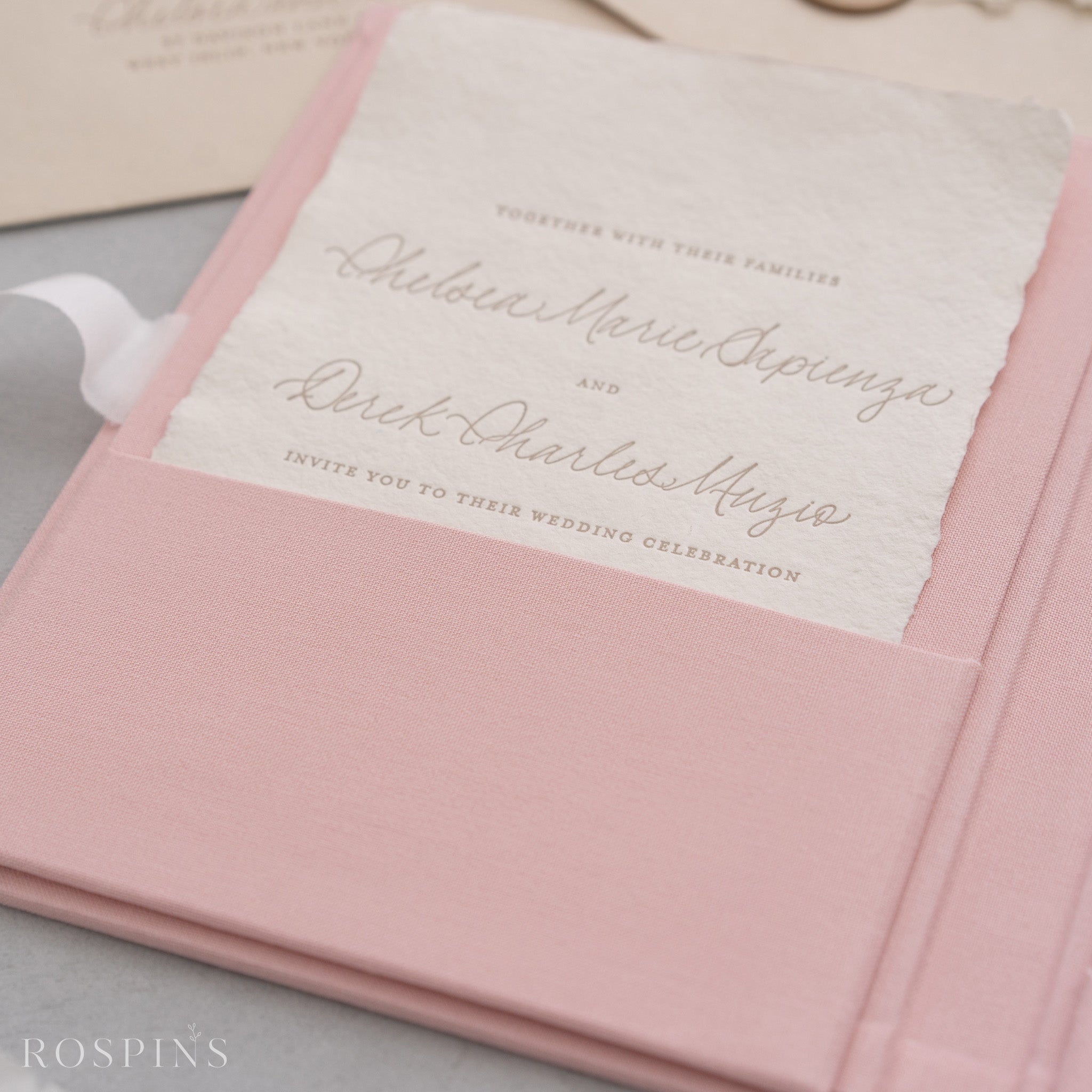 Linen Invitation Folio - Blush