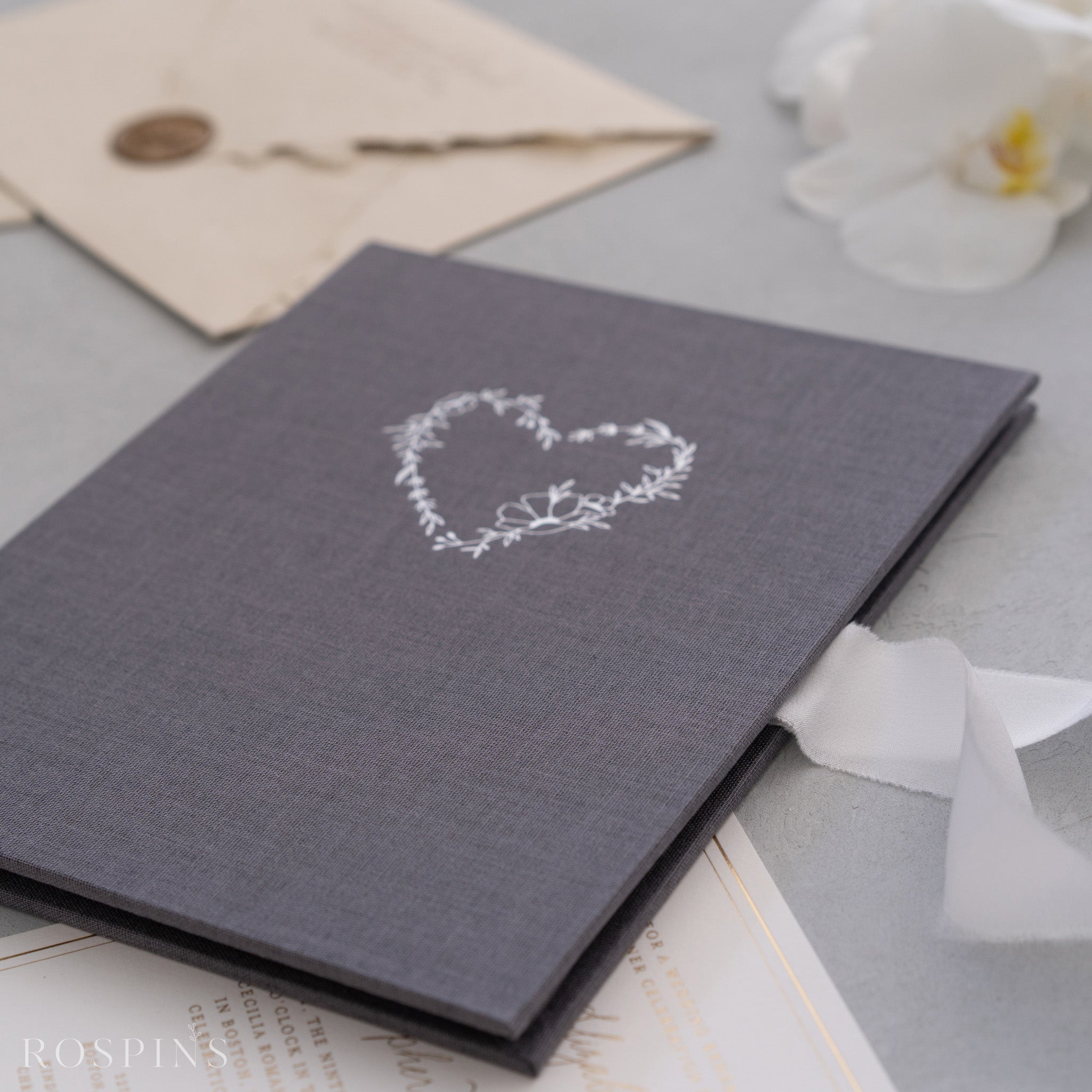 Linen Invitation Folio - Dark Grey