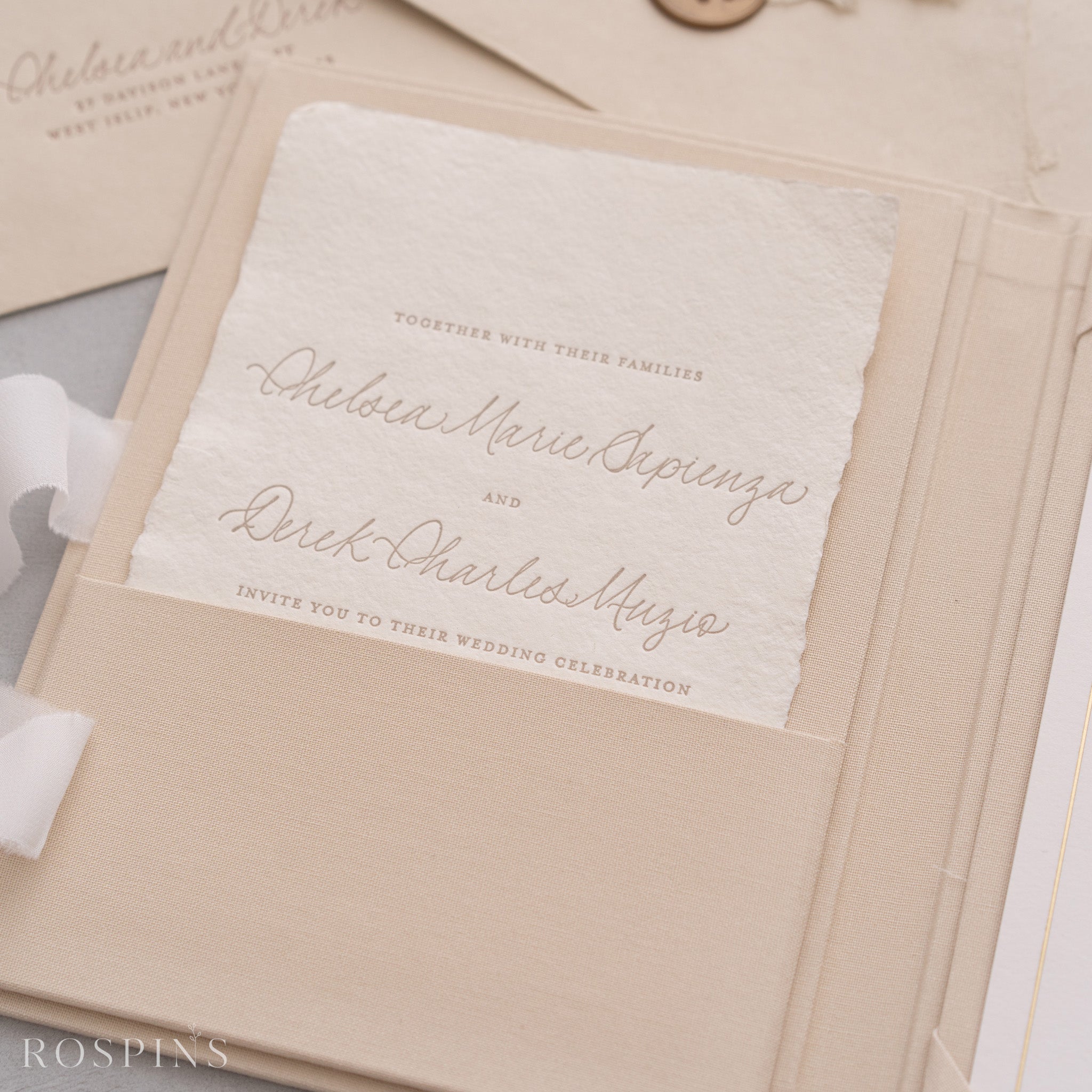 Linen Invitation Folio - Ivory