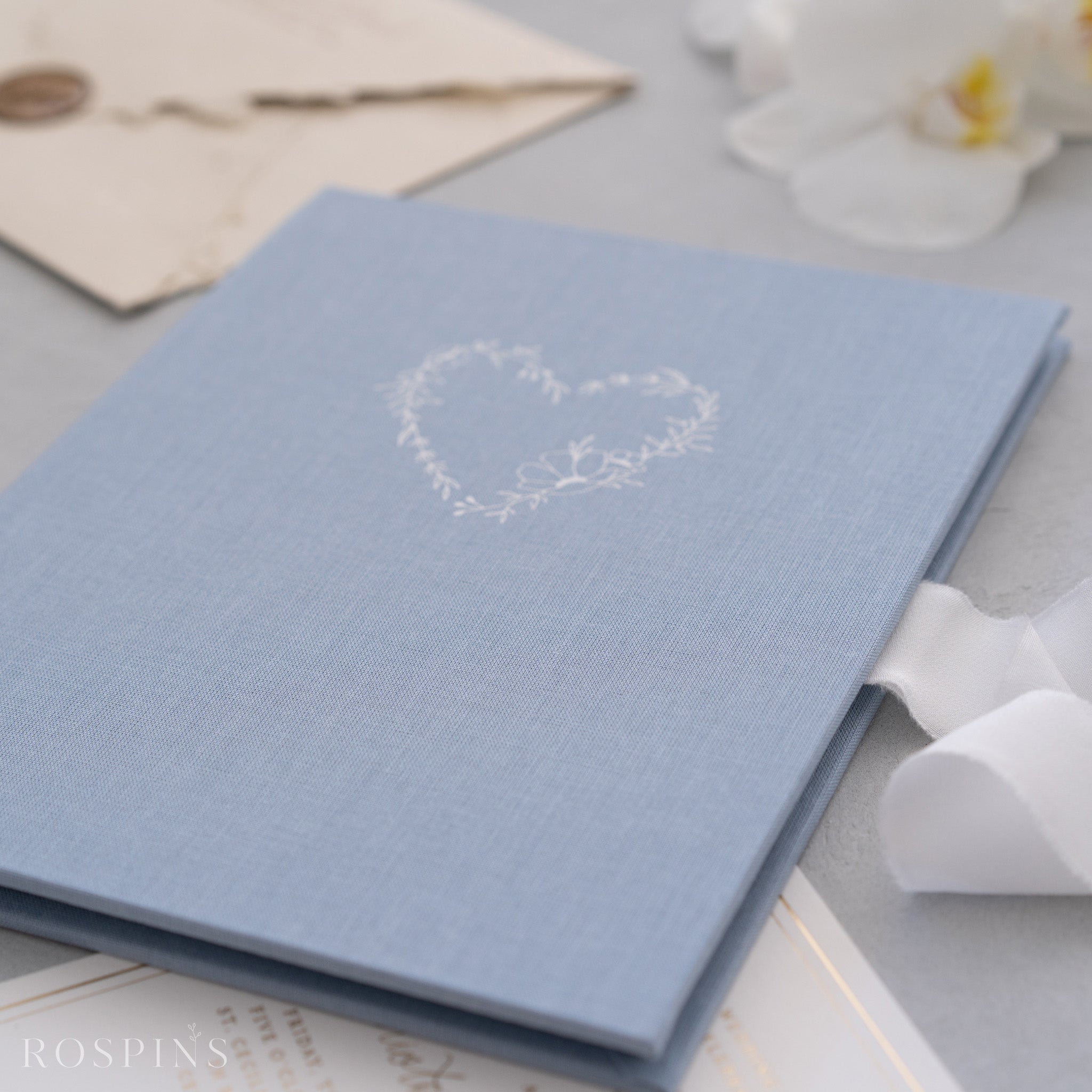 Linen Invitation Folio - Light Blue