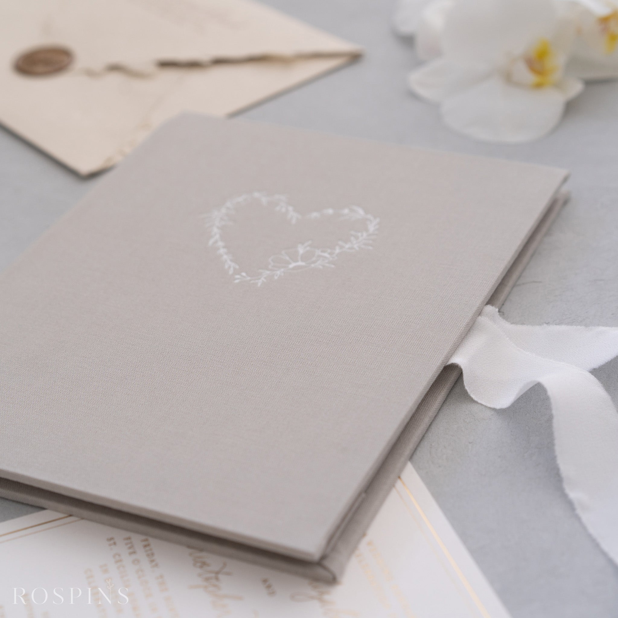 Linen Invitation Folio - Light Grey