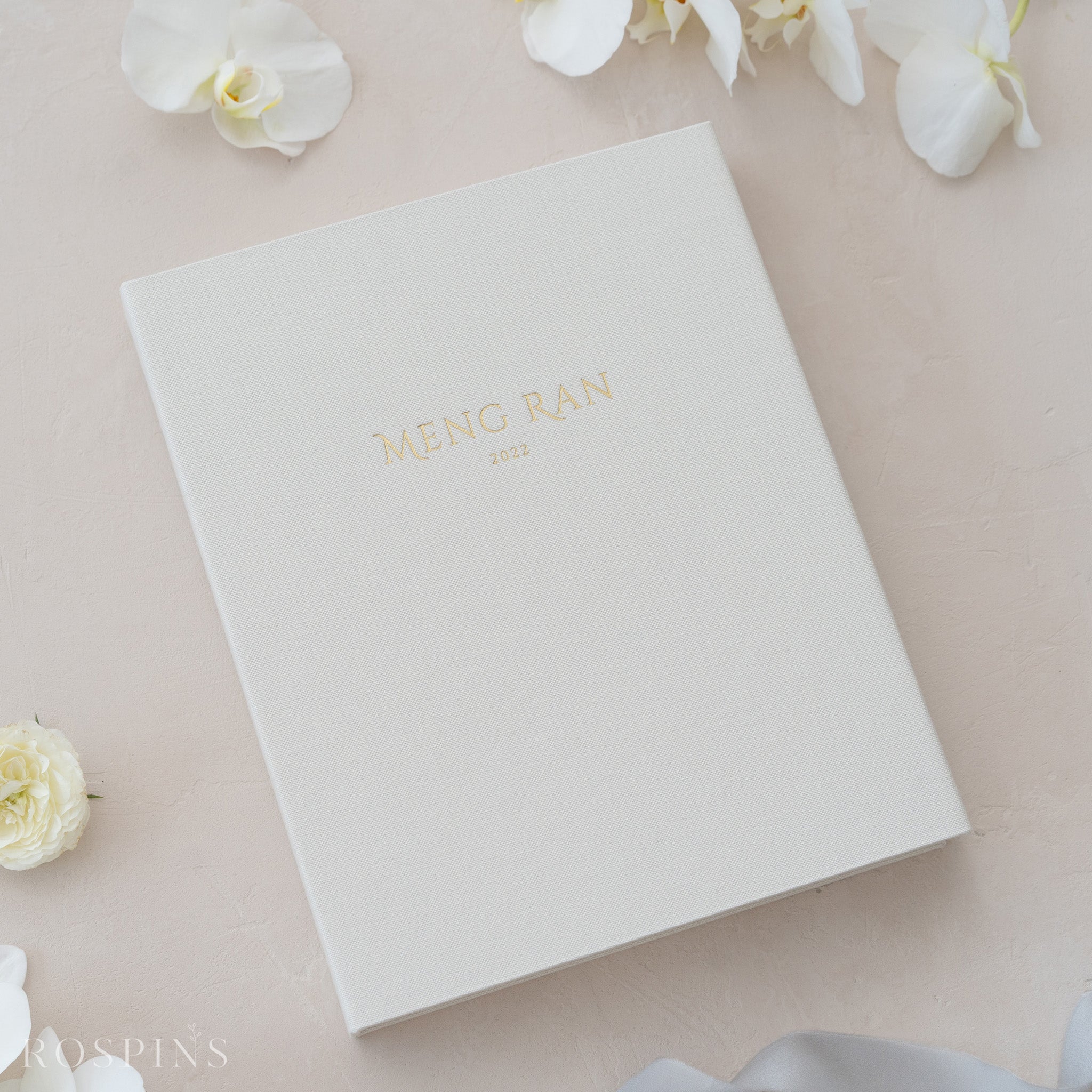 Linen Folio Box - Creamy White