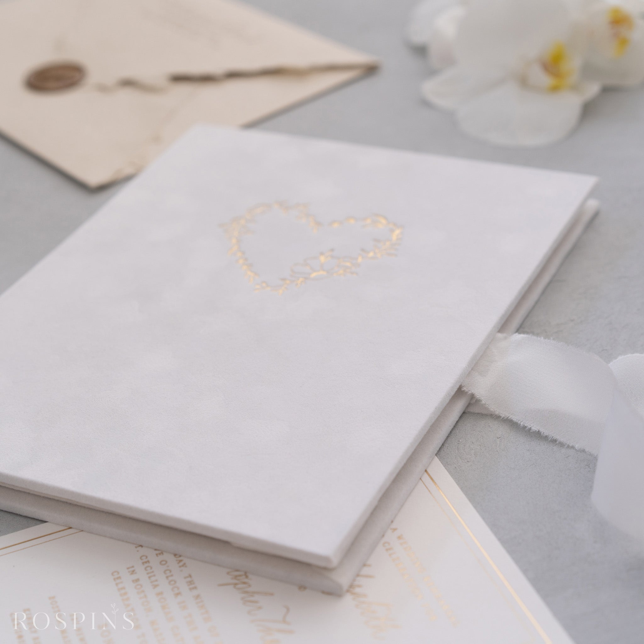 Velvet Invitation Folio - Bright White